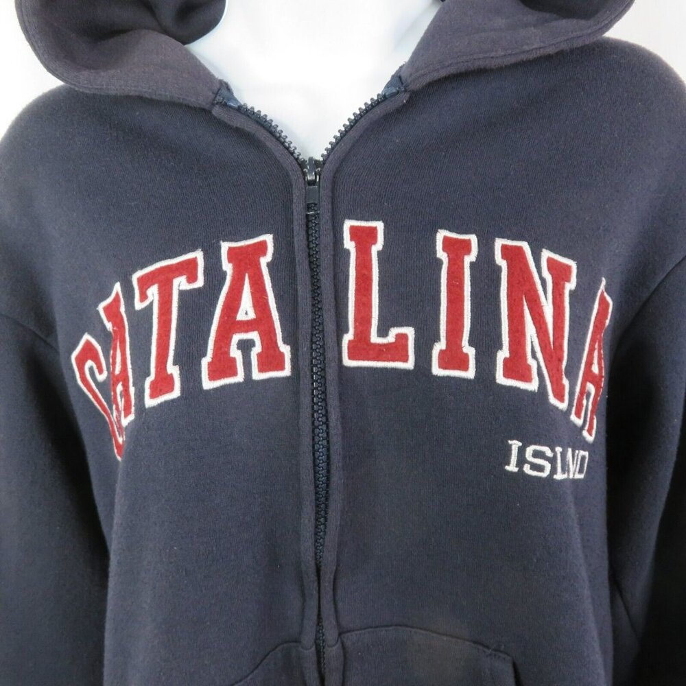 Catalina Island Women's Zip Up Hoodie Sweatshirt Size L Cotton Blend Pockets